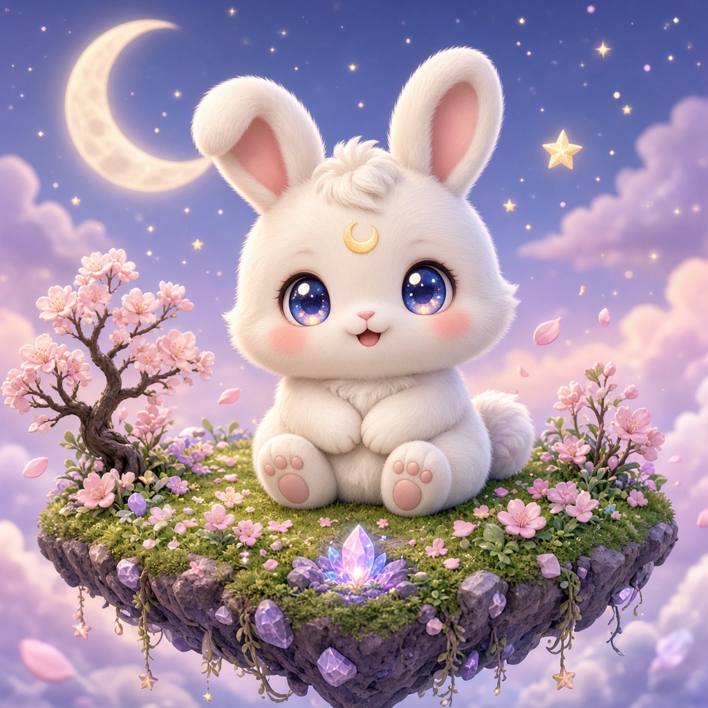 Lunethia moon-bunny mascot